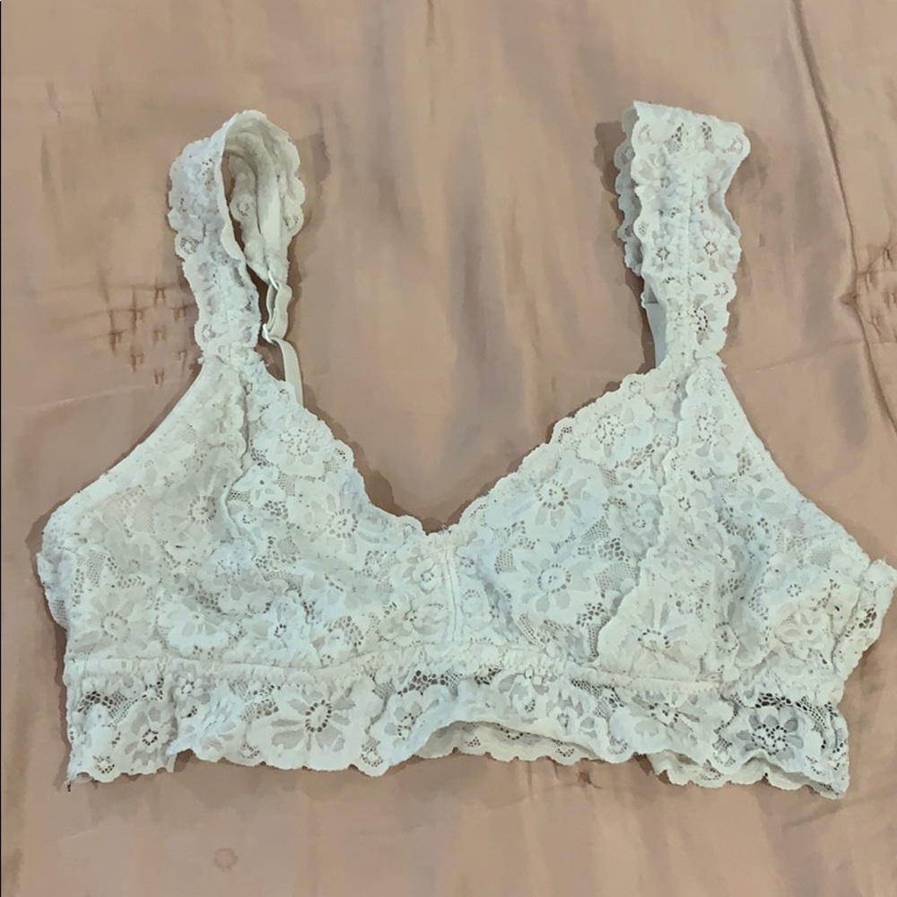 Aerie White Lace Bralette Size Large